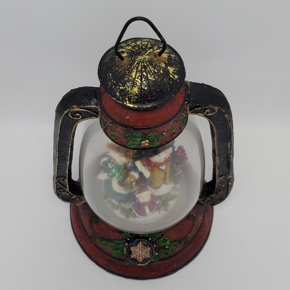 Vintage Resin Snowman Snow Family Christmas Decoration Lantern 11 Inches - Picture 4 of 12